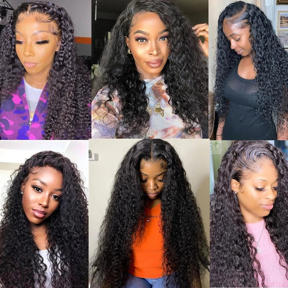 13x4 13x6 Deep Wave Lace Front Wig Human Hair Transparent Lace Frontal Wigs For Women Human Hair Wigs PrePlucked Lace Front Wig