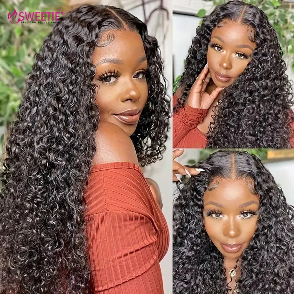 Deep Wave 13x6/13x4 HD Transparent Lace Front Human Hair Wigs Remy Human Hair 30 34inch Wet And Wavy Water Wave Frontal Wig