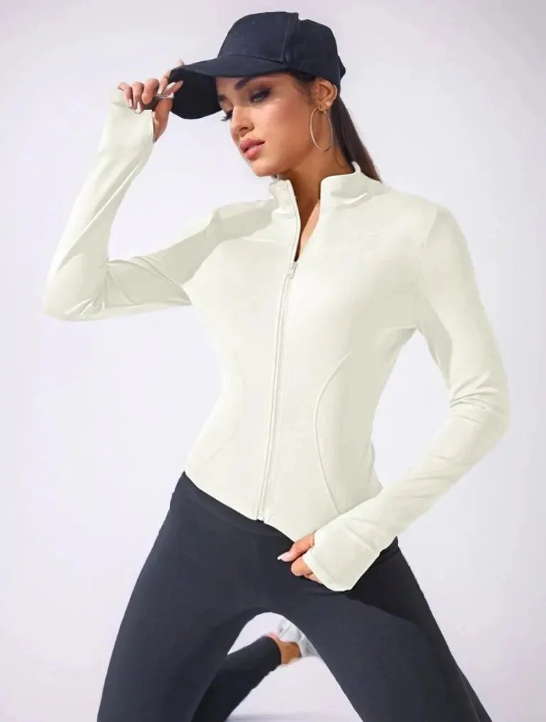 2024 New Yoga Coat Short Sports Jacket WOMEN'S Fitness Clothes Slimming Body Sculpting Zipper Yoga Jacket